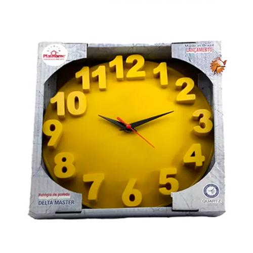 Relógio de Parede Redondo Delta Master 3D PlasHome 30cm