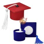 Estojo de Veludo Formato Capelo - Chapéu de Formatura - Tampa Removível 
