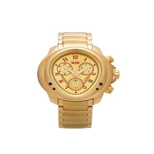 Relógio WZW Masculino Dourado com Pulseira em Aço Folhada- Ref 7207