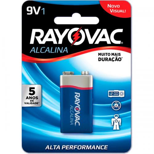 Pilha 9V Alcalina Rayovac