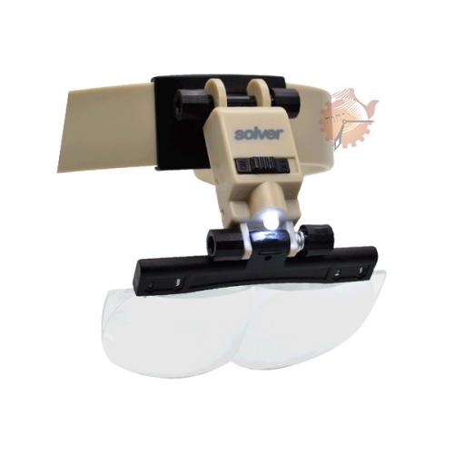 Lupa de Pala 4 Lentes com Luz /Lupa de Cabeça Sv Ref SLC-1010 LED