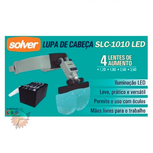 Lupa de Pala 4 Lentes com Luz /Lupa de Cabeça Sv Ref SLC-1010 LED