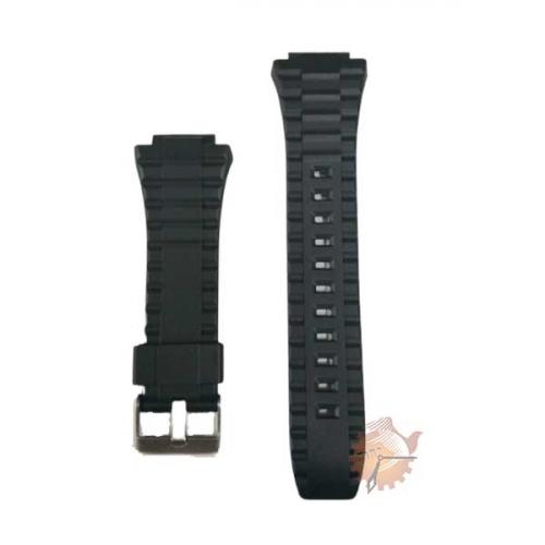 Pulseira de Borracha Casio Ref.1363-2 com Batente- Serie Prata