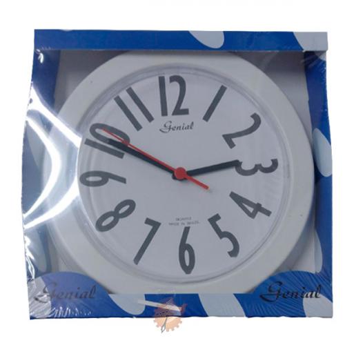 Relógio de Parede Redondo Genial  26cm - Caixa Azul