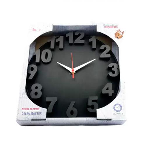 Relógio de Parede Redondo Delta Master 3D PlasHome 30cm