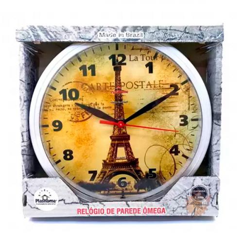 Relógio de Parede Redondo Ômega PlasHome 24cm