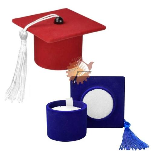 Estojo de Veludo Formato Capelo - Chapéu de Formatura - Tampa Removível 