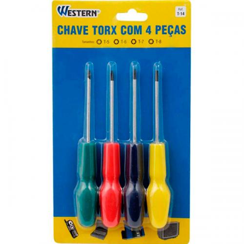 Chaves Torx com 4 Peças Western